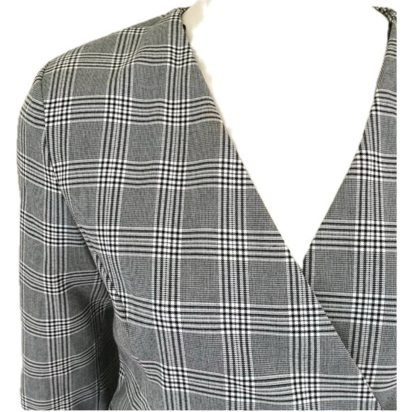 🖤 Zara Gray Plaid Mini Dress Blazer Style | Size XL | runs small - Picture 4 of 10